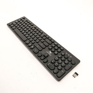 L'avvento KB206 2.4GHz Wireless Keyboard | 104 Keys · US + Arabic Layout | Up to 15 m Working Range | 1× AAA Battery · Laser-Painted Keycaps | Black