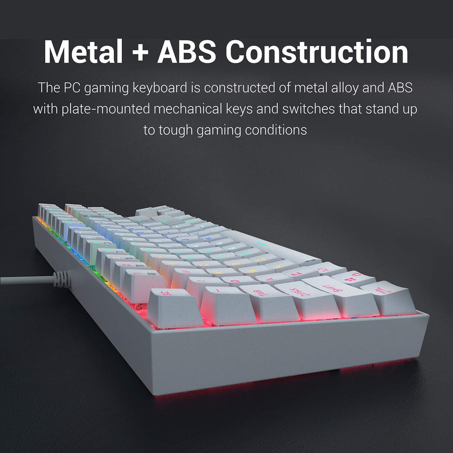 Redragon K552P Kumara Pro Mechanical Gaming Keyboard | 87 Keys · TKL | Hot-Swappable Red Switches | RGB · 18 Lighting Mo