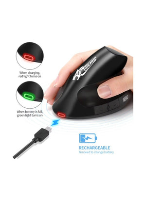 COUGAR EGY E1900 Vertical Ergonomic Wireless Mouse | 2.4GHz Wireless · Bluetooth | 1600 DPI | 4 Buttons · Quiet Click | Rechargeable | Black