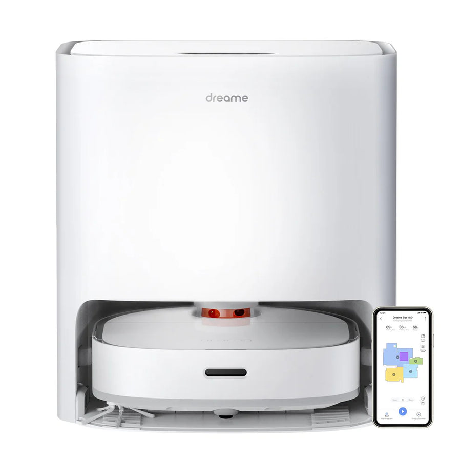 Dreame W10 Self-Cleaning Robot Vacuum and Mop, 4000Pa Suction, Dual Rotary Mops, Smart LiDAR Navigation, Blanc (White)