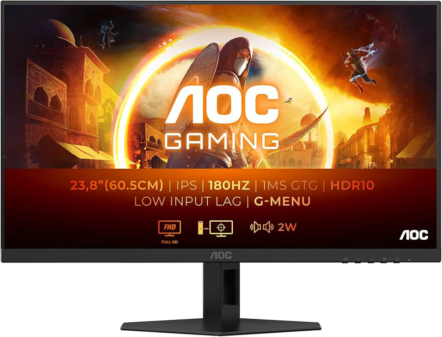 AOC Gaming 24G4X | 23.8" FHD Fast IPS Gaming Monitor | 180Hz | 1ms | HDR10 | G-SYNC Compatible