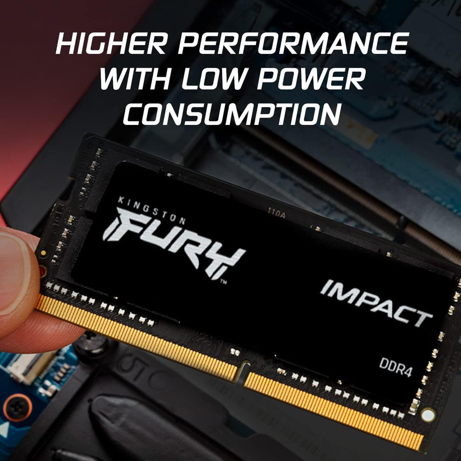 Kingston FURY Impact 64GB Kit (2x32GB) DDR4-3200 SODIMM Gaming Laptop Memory KF432S20IBK2/64 | PC4-25600 | CL20 Tightest Timings | 1.2V | 260-Pin Non-ECC Unbuffered | 2Rx8 Dual-Rank | Intel XMP 2.0 | AMD Ryzen Ready | Black