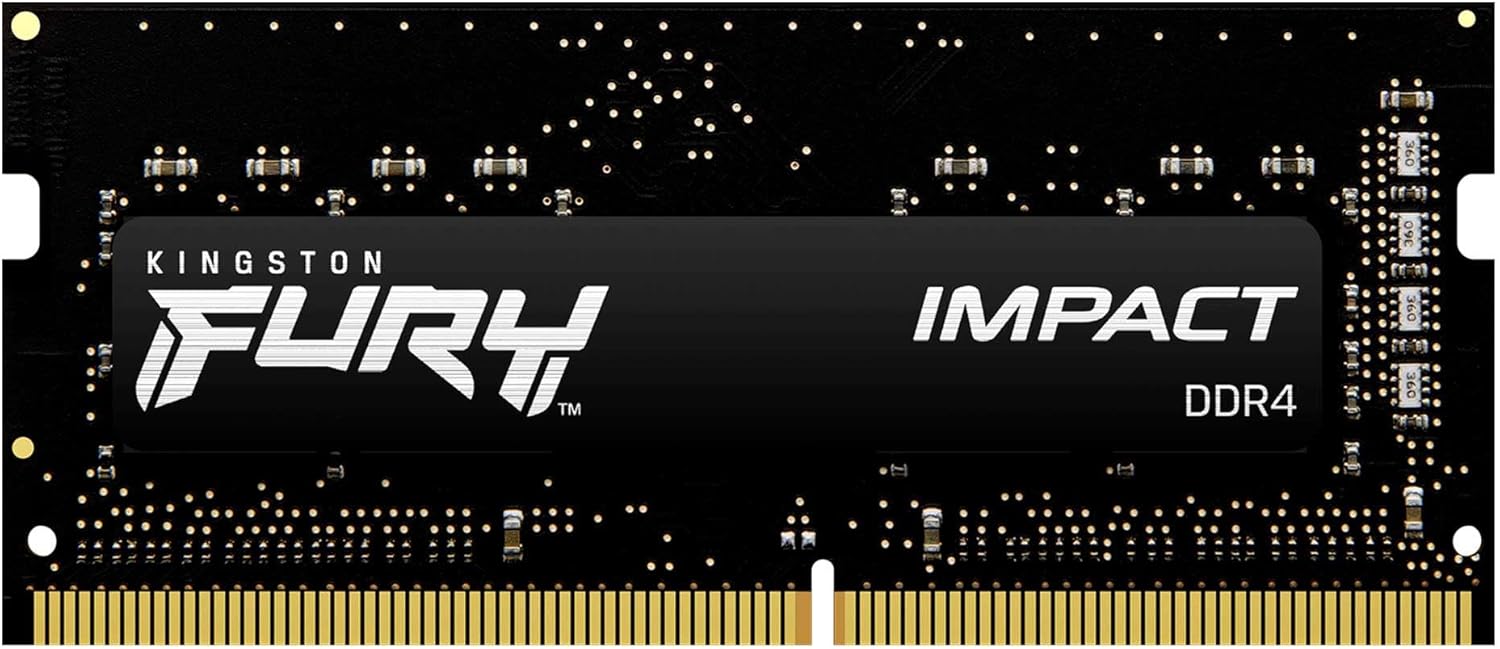 Kingston FURY Impact 32GB Kit (2x16GB) DDR4-3200 SODIMM Gaming Laptop Memory KF432S20IBK2/32 | PC4-25600 | CL20 Tightest Timings | 1.2V | 260-Pin Non-ECC Unbuffered | Intel XMP 2.0 | Plug N Play | AMD Ryzen Ready | Black