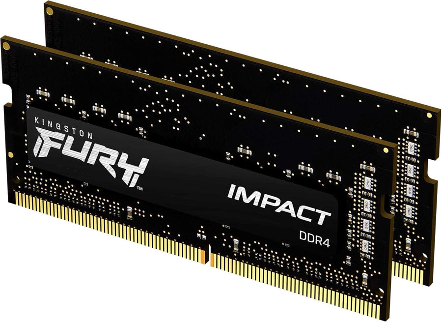 Kingston FURY Impact 64GB Kit (2x32GB) DDR4-3200 SODIMM Gaming Laptop Memory KF432S20IBK2/64 | PC4-25600 | CL20 Tightest Timings | 1.2V | 260-Pin Non-ECC Unbuffered | 2Rx8 Dual-Rank | Intel XMP 2.0 | AMD Ryzen Ready | Black