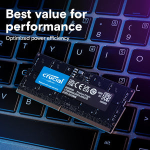 Crucial CT32G56C46S5 32GB DDR5 Laptop Memory | DDR5-5600 MT/s · PC5-44800 | CL46 · 1.1V | 262-Pin SO-DIMM · Non-ECC Unbuffered | Limited Lifetime Warranty