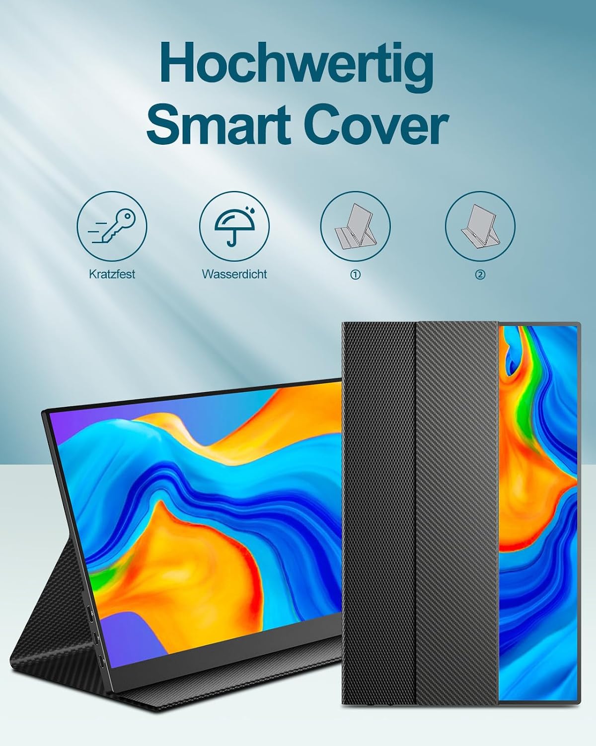 Kyyivwine 16-Inch Portable Monitor | 2520x1680 3:2 IPS | 100% sRGB | 60Hz | HDR | 535g | Built-in Speakers | Magnetic Protective Case | USB Type-C