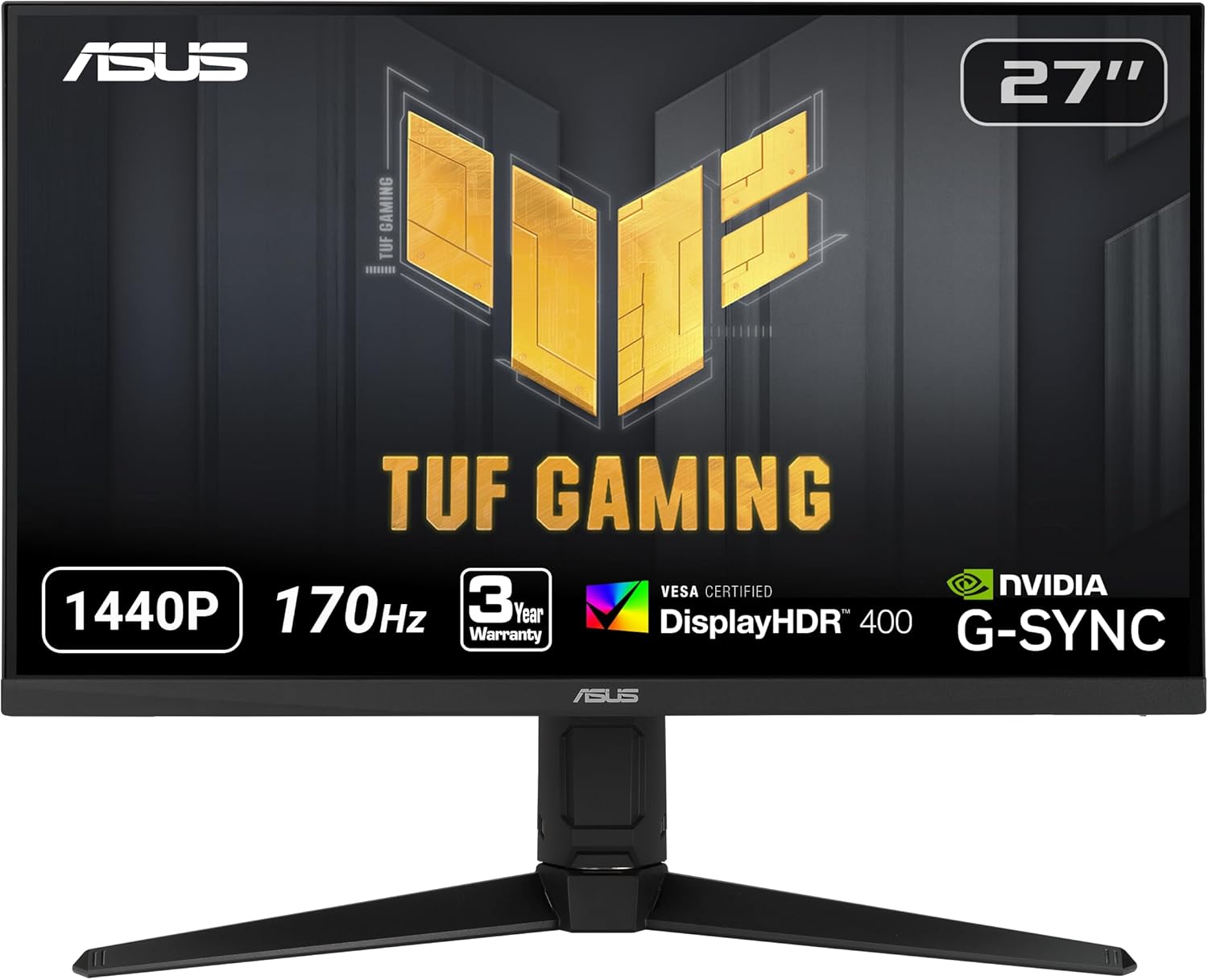 ASUS TUF 27-Inch Gaming Monitor | QHD | 170Hz | 1ms MPRT | IPS Panel | DisplayHDR 400 | FreeSync Premium + G-Sync Compatible