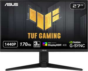 ASUS TUF 27-Inch Gaming Monitor | QHD | 170Hz | 1ms MPRT | IPS Panel | DisplayHDR 400 | FreeSync Premium + G-Sync Compatible