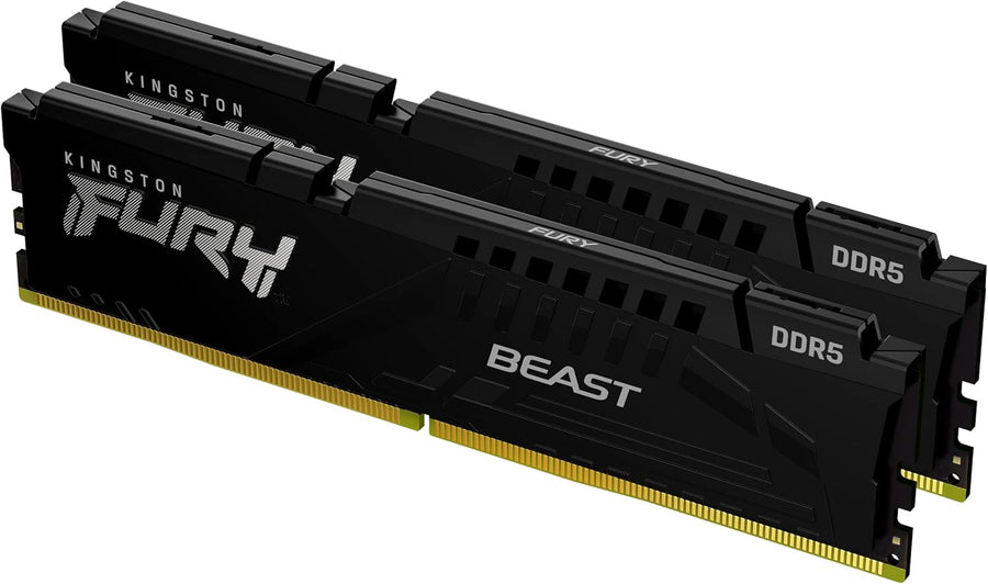 Kingston FURY Beast DDR5 16GB Kit (2x8GB) | 5600MT/s CL40 | Intel XMP 3.0 | Black Low-Profile Heat Spreader | On-Die ECC | Plug-and-Play 4800MT/s | Intel 12th-14th Gen + AMD Ryzen 7000+ | High-Refresh Gaming Sweet Spot