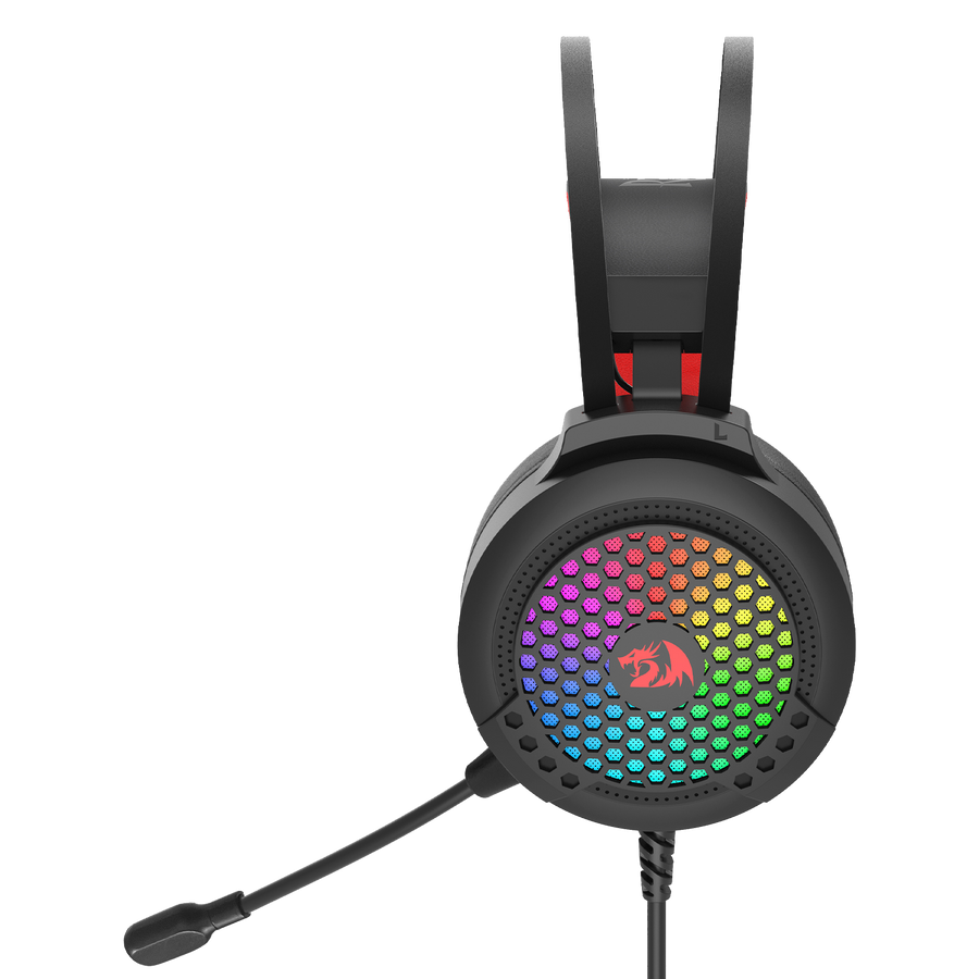 Redragon H261 Carmen RGB Wired Gaming Headset | 50mm Drivers | 20Hz-20kHz | 32Ω | Dual 3.5mm + USB (Lighting Only) | ~2m
