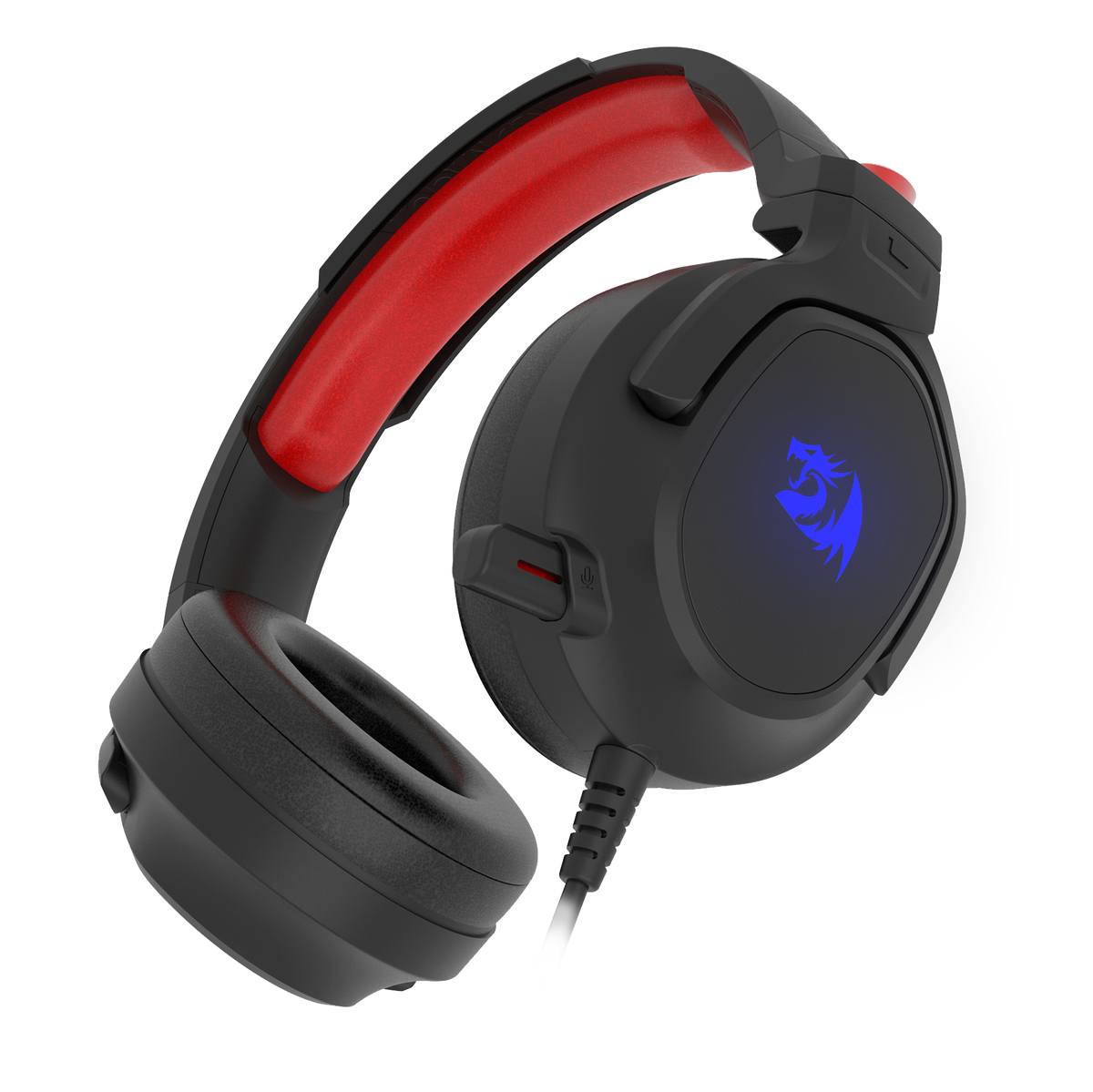 Redragon H399 Nireus RGB USB Gaming Headset | 50mm Drivers | 100Hz-10kHz | 20Ω | USB Connection | Retractable Omni-Directional Microphone | In-Line Volume, Mute & Lighting Controls | RGB Backlight | Synthetic Leather Earpads | ABS Build