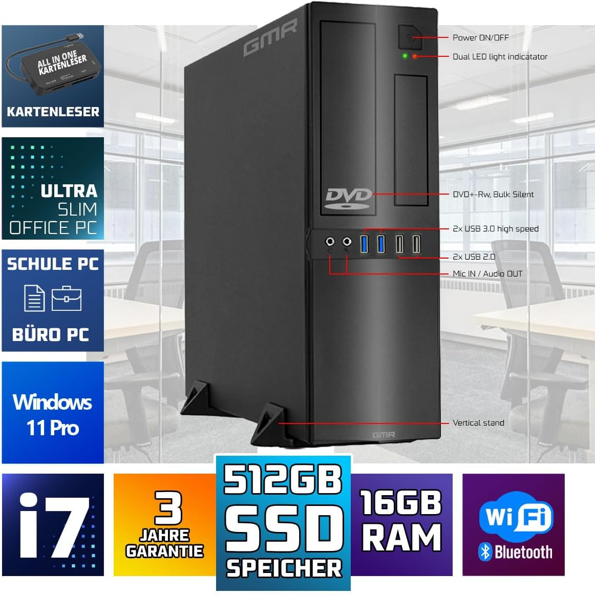 GMR Ultra Slim i7 Office Desktop PC