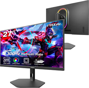 FYHXele 27-Inch Gaming Monitor | QHD | 300Hz | 0.8ms GTG | IPS Panel | 100% sRGB | Height Adjustable