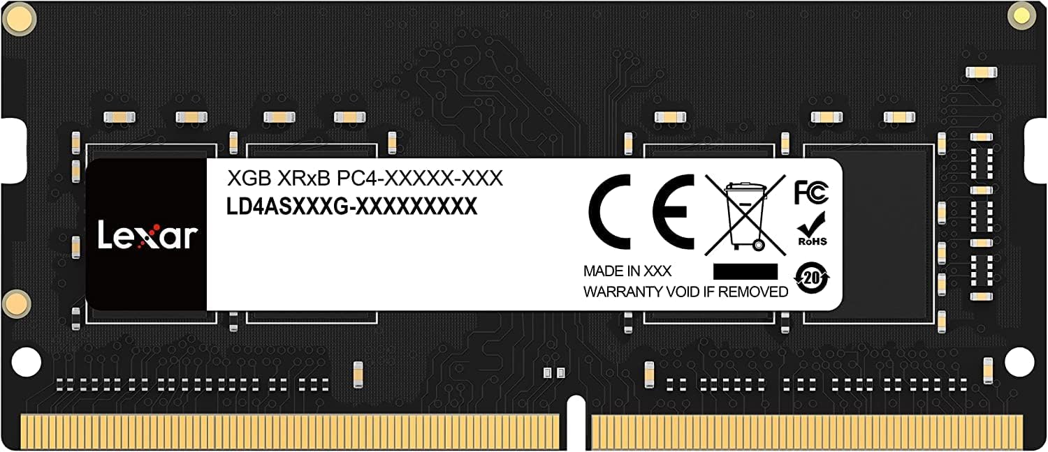 Lexar 8GB DDR4-3200 SODIMM Laptop Memory PC4-25600 / PC4-3200AA No Box | CL22 | 1.2V | 260-Pin Non-ECC Unbuffered | Single-Rank | Notebook RAM Upgrade | Intel + AMD | Plug & Play