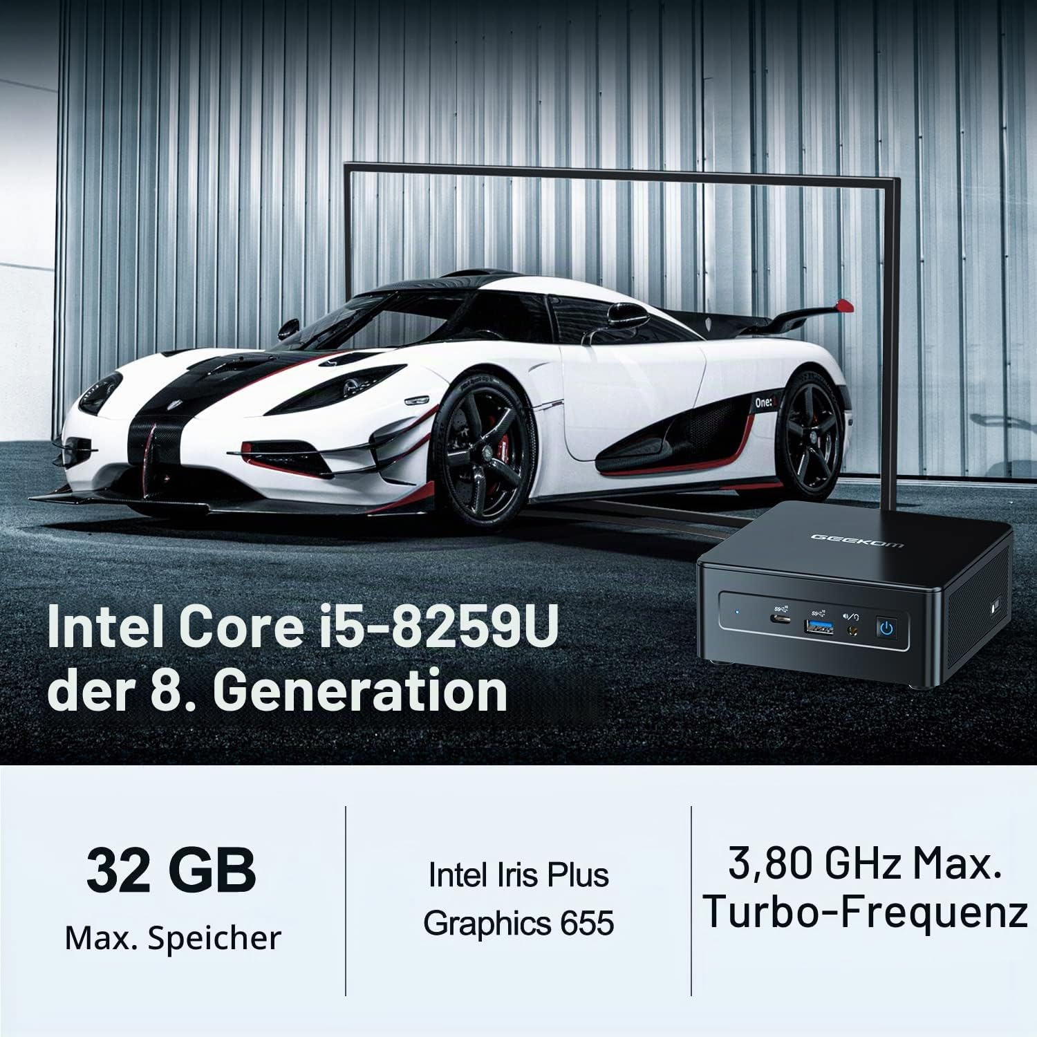 GEEKOM NUC Mini PC | i5-8259 | 16GB DDR4 RAM | 512GB SSD | Windows 11 Pro