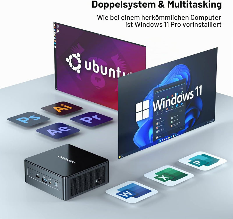 GEEKOM NUC Mini PC | i5-8259 | 16GB DDR4 RAM | 512GB SSD | Windows 11 Pro