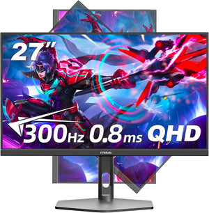 FYHXele 27-Inch Gaming Monitor | QHD | 300Hz | 0.8ms GTG | IPS Panel | 100% sRGB | Height Adjustable