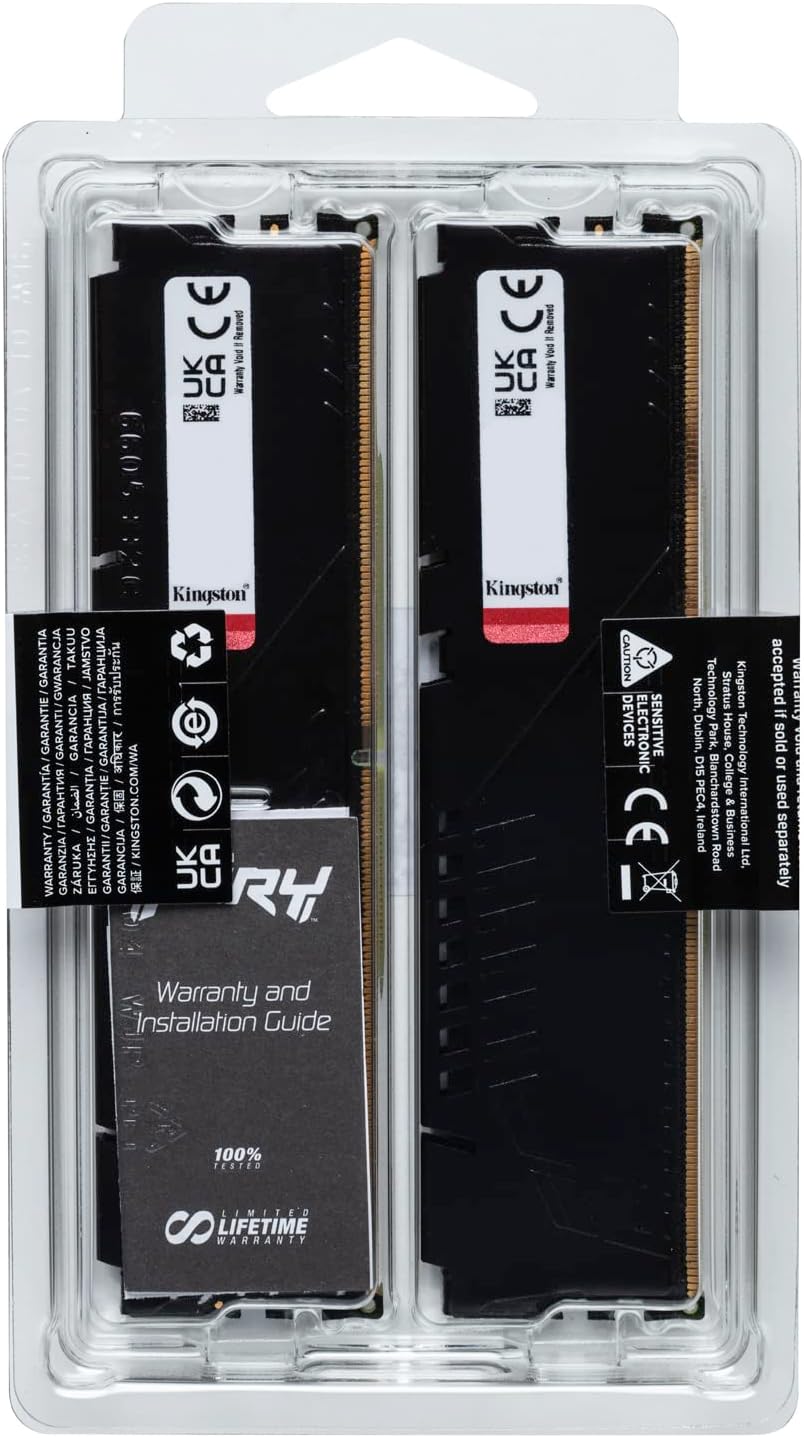 Kingston FURY Beast DDR5 16GB Kit (2x8GB) | 5600MT/s CL40 | Intel XMP 3.0 | Black Low-Profile Heat Spreader | On-Die ECC | Plug-and-Play 4800MT/s | Intel 12th-14th Gen + AMD Ryzen 7000+ | High-Refresh Gaming Sweet Spot