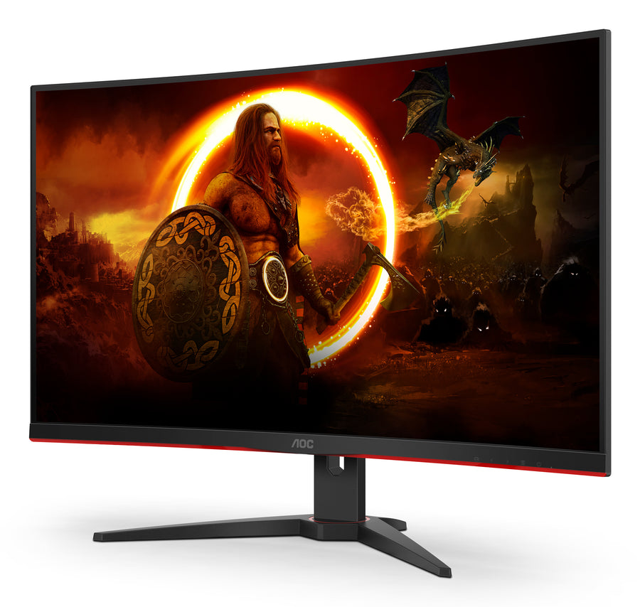 AOC | 32" Curved Monitor | QHD 2560x1440 | 1ms | Curved | FreeSync Premium | HDMI + DisplayPort | Black