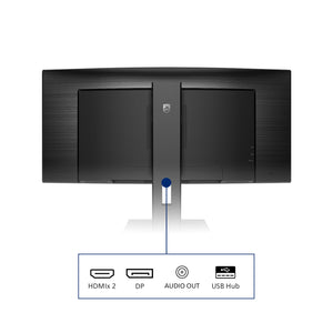 Philips 345B1C 34-Inch Ultrawide Curved Gaming Monitor | UWQHD 3440x1440 | 100Hz | IPS Panel | HDMI + DisplayPort | Height Adjustable | Black | ملاحظة: خط خفيف في نص الشاشة