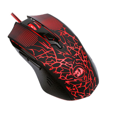 Redragon M608 Inquisitor Basic Gaming Mouse | 3200 DPI · Pixart 3168 | 4 On-The-Fly DPI Levels | 6 Buttons · 5 Programmable | 10G | 4-Colour LED Backlight | Wired USB | Black