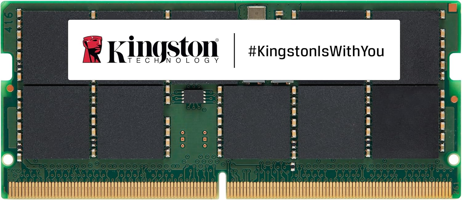 Kingston 8GB DDR5-5600 SODIMM Laptop Memory KCP556SS6-8 OEM | PC5-44800 | CL46 | 1.1V | 262-Pin Non-ECC Unbuffered | 1Rx16 16Gbit Single-Rank | On-Die ECC | Industry Standard JEDEC | Reliable Notebook RAM | Plug & Play