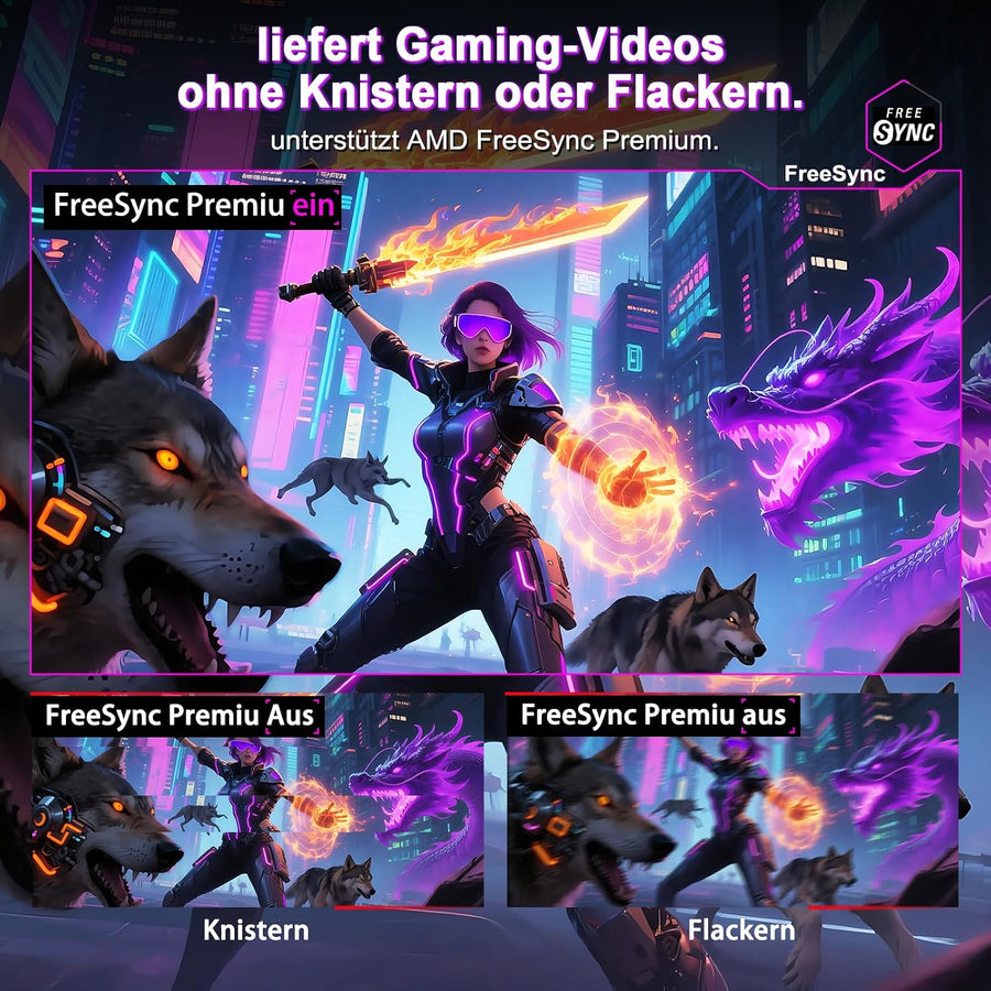 AMD FreeSync DCI-P3 98% LautsprecherHDR10 2×DP 27-Inch Gaming Monitor | QHD 2560x1440 | 260Hz | 1ms | HDR10 | FreeSync | 2x HDMI + 2x DisplayPort 1.4 | Height Adjustable