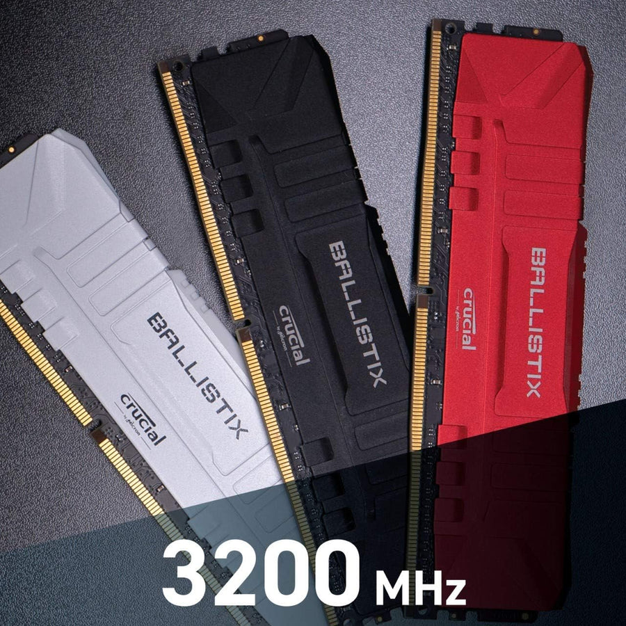 Crucial Ballistix DDR4 16GB Kit (2x8GB) Black | 3200MHz CL16-18-18-36 | Intel XMP 2.0 | Micron E-Die | Anodized Aluminum Heat Spreader | AMD Ryzen Compatible | 1.35V Low-Voltage | Performance Gaming Memory at Mainstream Pricing