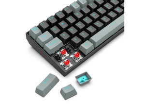Redragon K662 Gwern Wireless Mechanical Keyboard | 68 Keys · 65% | Red Linear Switches · 5-Pin Hot-Swap | 2.4GHz + Bluetooth | Full-Key Anti-Ghosting | Black · Grey