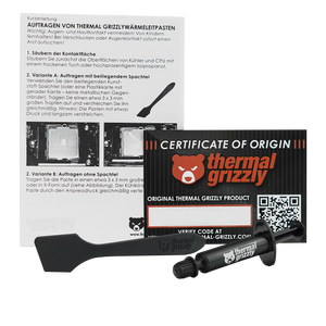 Thermal Grizzly Hydronaut Thermal Paste | 1 g Syringe | 11.8 W/mK | Non-Conductive · 0 pS/m | -200°C to +350°C | Grey