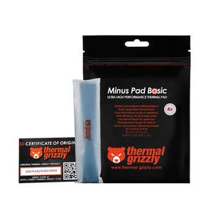 Thermal Grizzly Minus Pad Basic TG-MP-B-120-20-15-4 Thermal Pad | 120 × 20 × 1.5 mm | 4 Pieces · 9,600 mm² | Electrically Non-Conductive | Black