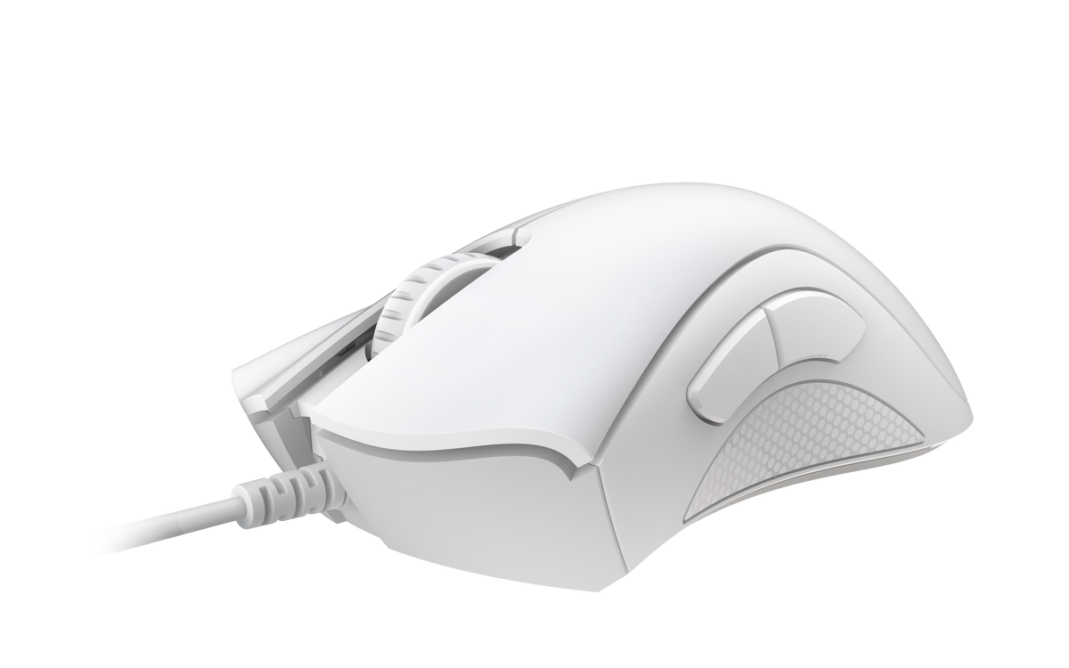 Razer DeathAdder Essential White Edition Gaming Mouse | True 6400 DPI Optical · 220 IPS · 30G | 5 Programmable Buttons | Razer Mechanical Switches · 10M Clicks | 1000 Hz · 96 g | White