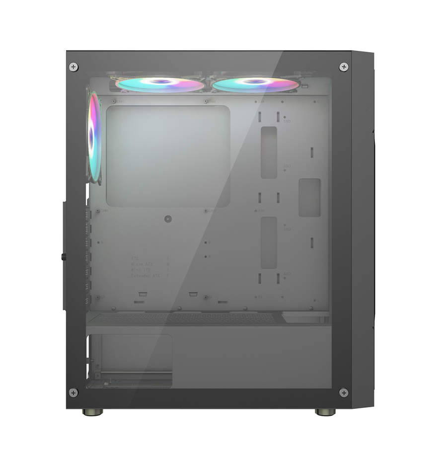Xander Hulk Mid-Tower Gaming PC Case + 600W 80 PLUS White PSU | E-ATX · ATX · Micro-ATX · Mini-ITX | 4× 120mm ARGB Fans 