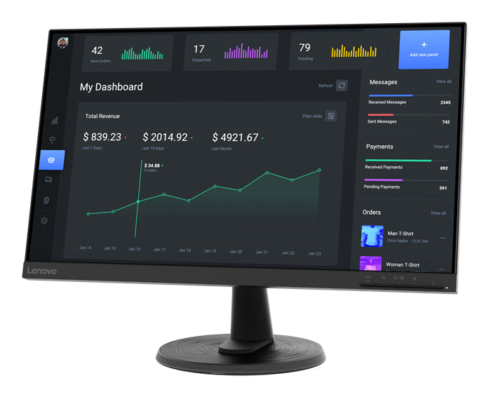 Lenovo D24-40 60 23.8-Inch Monitor | 75Hz | VA Panel
