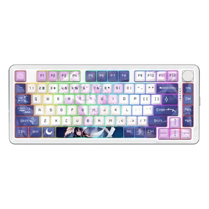 Redragon Cyrus Pro K681ACG-RGB-PRO 75% Mechanical Gaming Keyboard | 81 Keys · Control Knob | Tri-Mode Bluetooth · 2.4GHz · USB-C | Hot-Swappable · Gasket-Mounted | RGB · 4000mAh | Anime Purple