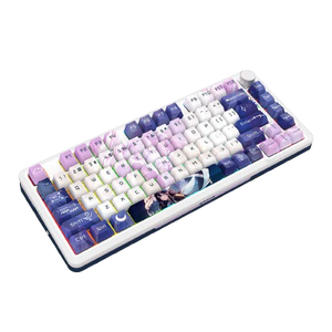 Redragon Cyrus Pro K681ACG-RGB-PRO 75% Mechanical Gaming Keyboard | 81 Keys · Control Knob | Tri-Mode Bluetooth · 2.4GHz · USB-C | Hot-Swappable · Gasket-Mounted | RGB · 4000mAh | Anime Purple