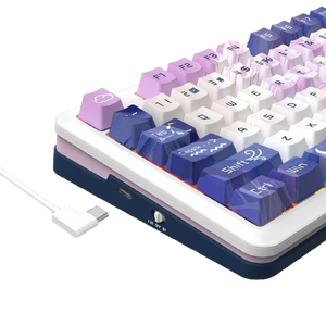Redragon Cyrus Pro K681ACG-RGB-PRO 75% Mechanical Gaming Keyboard | 81 Keys · Control Knob | Tri-Mode Bluetooth · 2.4GHz · USB-C | Hot-Swappable · Gasket-Mounted | RGB · 4000mAh | Anime Purple