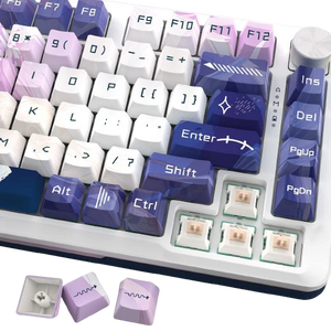 Redragon Cyrus Pro K681ACG-RGB-PRO 75% Mechanical Gaming Keyboard | 81 Keys · Control Knob | Tri-Mode Bluetooth · 2.4GHz · USB-C | Hot-Swappable · Gasket-Mounted | RGB · 4000mAh | Anime Purple