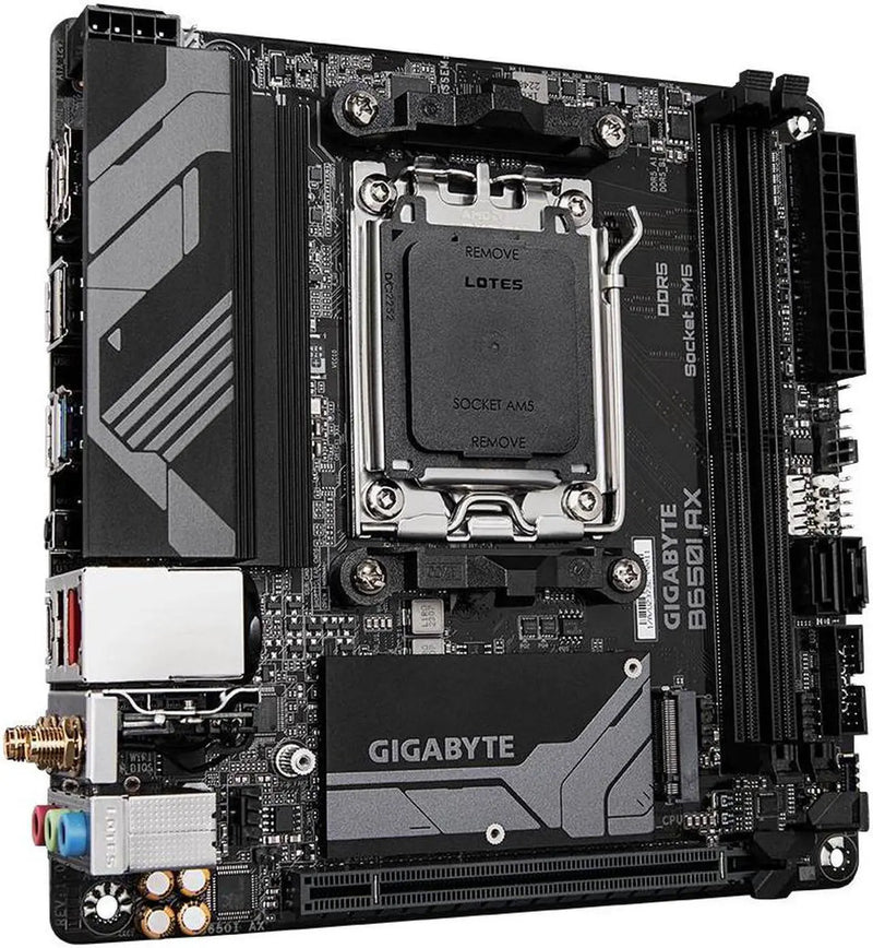 GIGABYTE B650I AX | AMD AM5 Mini-ITX Motherboard | DDR5 6400+ | PCIe 4.0 | M.2 NVMe Gen4 | WiFi 6E | 2.5G LAN | EZ-Latch | Q-Flash Plus | For Ryzen 7000/8000/9000 Series | Small Form Factor PC