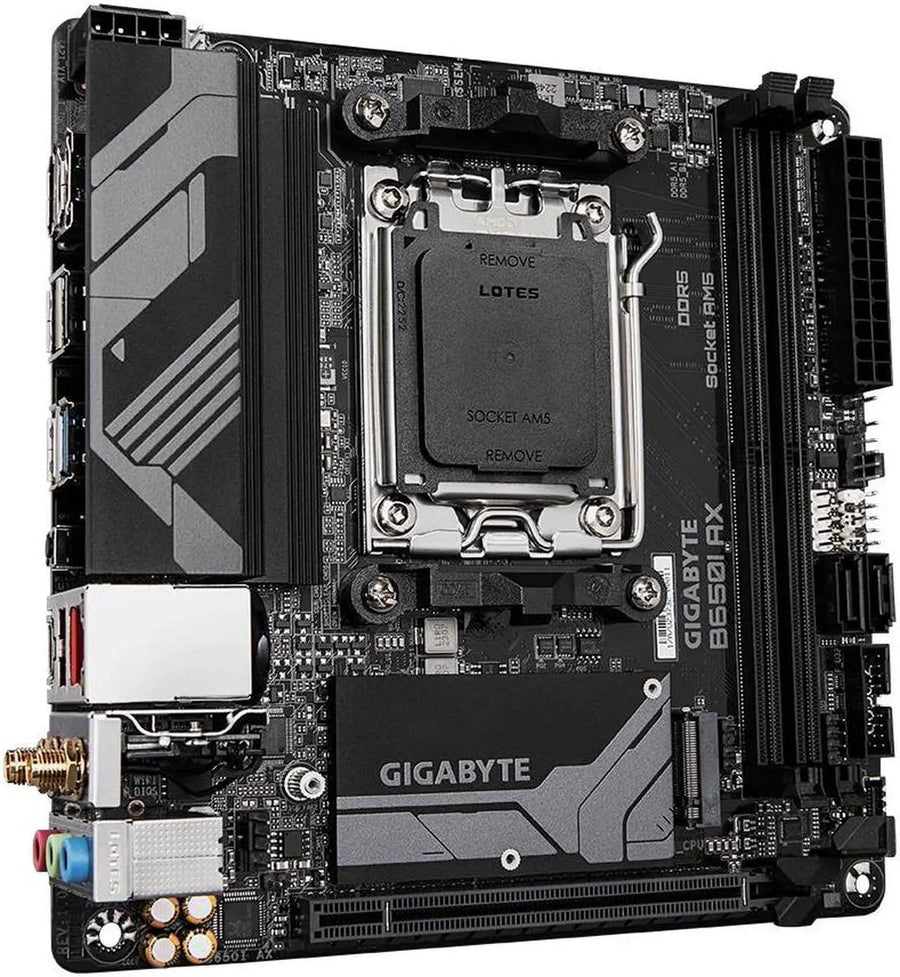 GIGABYTE B650I AX | AMD AM5 Mini-ITX Motherboard | DDR5 6400+ | PCIe 4.0 | M.2 NVMe Gen4 | WiFi 6E | 2.5G LAN | EZ-Latch | Q-Flash Plus | For Ryzen 7000/8000/9000 Series | Small Form Factor PC