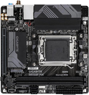 GIGABYTE B650I AX | AMD AM5 Mini-ITX Motherboard | DDR5 6400+ | PCIe 4.0 | M.2 NVMe Gen4 | WiFi 6E | 2.5G LAN | EZ-Latch | Q-Flash Plus | For Ryzen 7000/8000/9000 Series | Small Form Factor PC