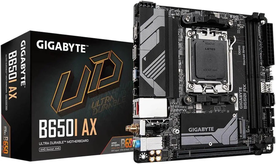 GIGABYTE B650I AX | AMD AM5 Mini-ITX Motherboard | DDR5 6400+ | PCIe 4.0 | M.2 NVMe Gen4 | WiFi 6E | 2.5G LAN | EZ-Latch | Q-Flash Plus | For Ryzen 7000/8000/9000 Series | Small Form Factor PC