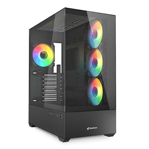 Sharkoon AK6 RGB PC Case | ATX Mid Tower | ARGB Fans | Black
