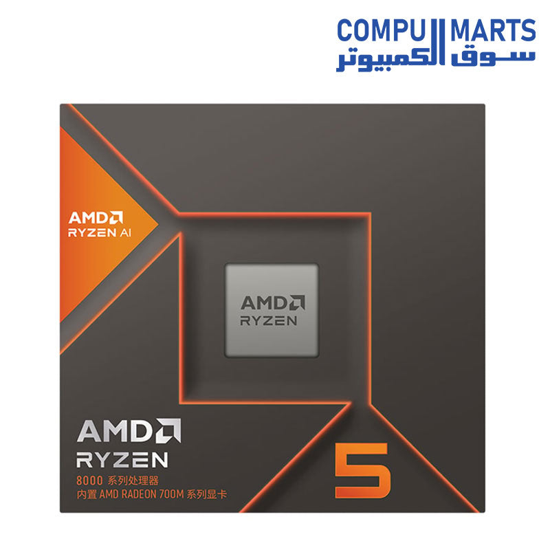 AMD Ryzen 5 8600G Desktop Processor | 6 Cores · 12 Threads | 4.3GHz Base · 5.0GHz Boost | Radeon 760M · Socket AM5 · 65W | Silver