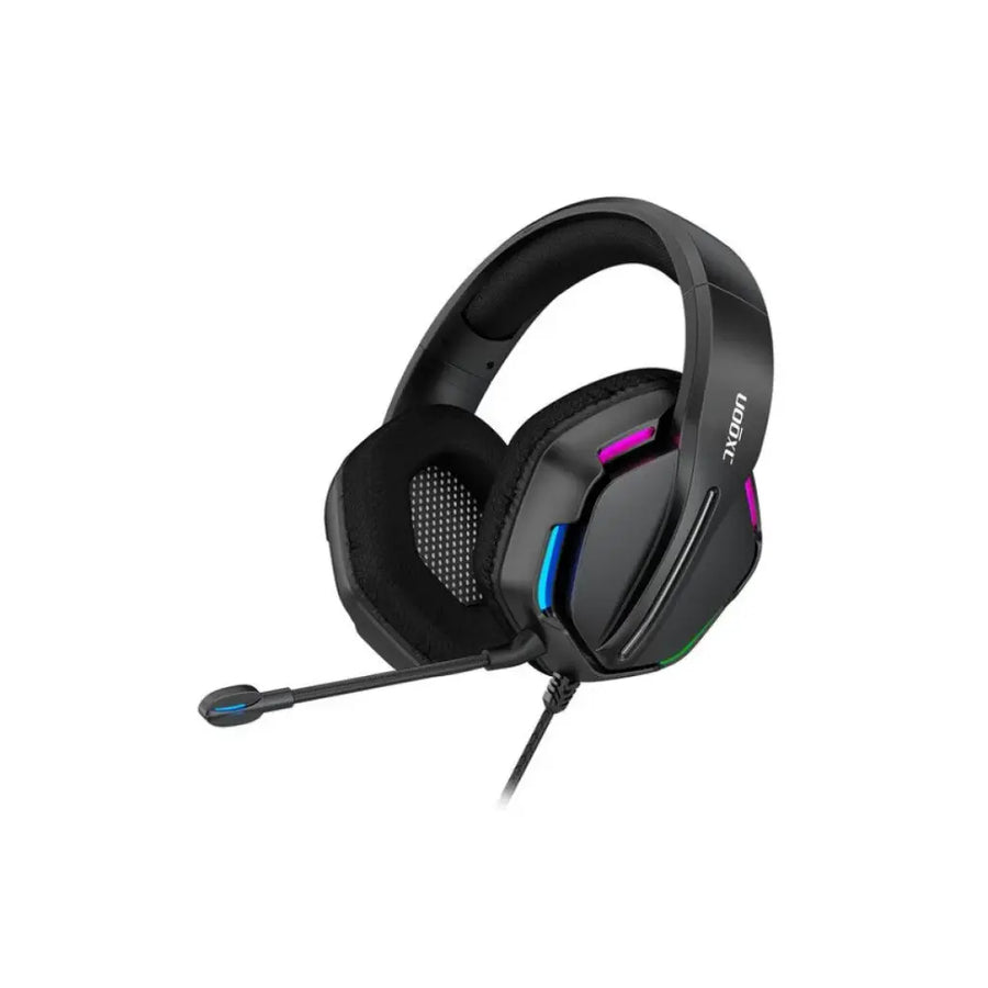 AXGON AX2GHE1 Ergo LED Gaming Headset | 50mm Custom-Tuned Neodymium Drivers | 20Hz–20kHz | 3.5mm Audio + USB LED Power ·