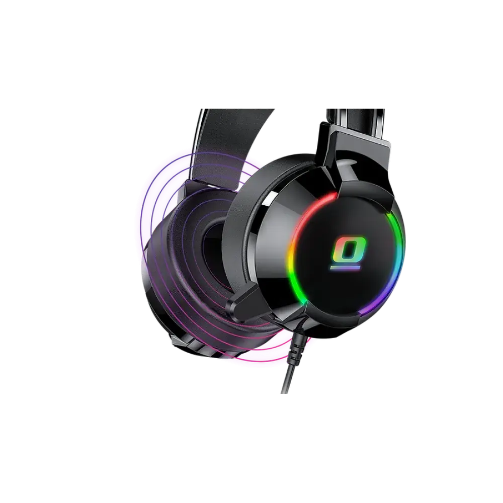 AXGON AXGH01 RGB Gaming Headset | 50mm Neodymium Drivers | 20Hz–20kHz | 2.2m Cable · Noise-Cancelling Cardioid Mic | RGB Running Lighting | Black