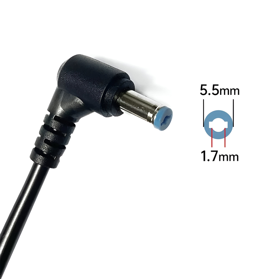 Acer 65W Laptop AC Adapter | 19V · 3.42A · 65W | 5.5 × 1.7 mm Yellow DC Tip | 100-240V Auto-Voltage Input | Black
