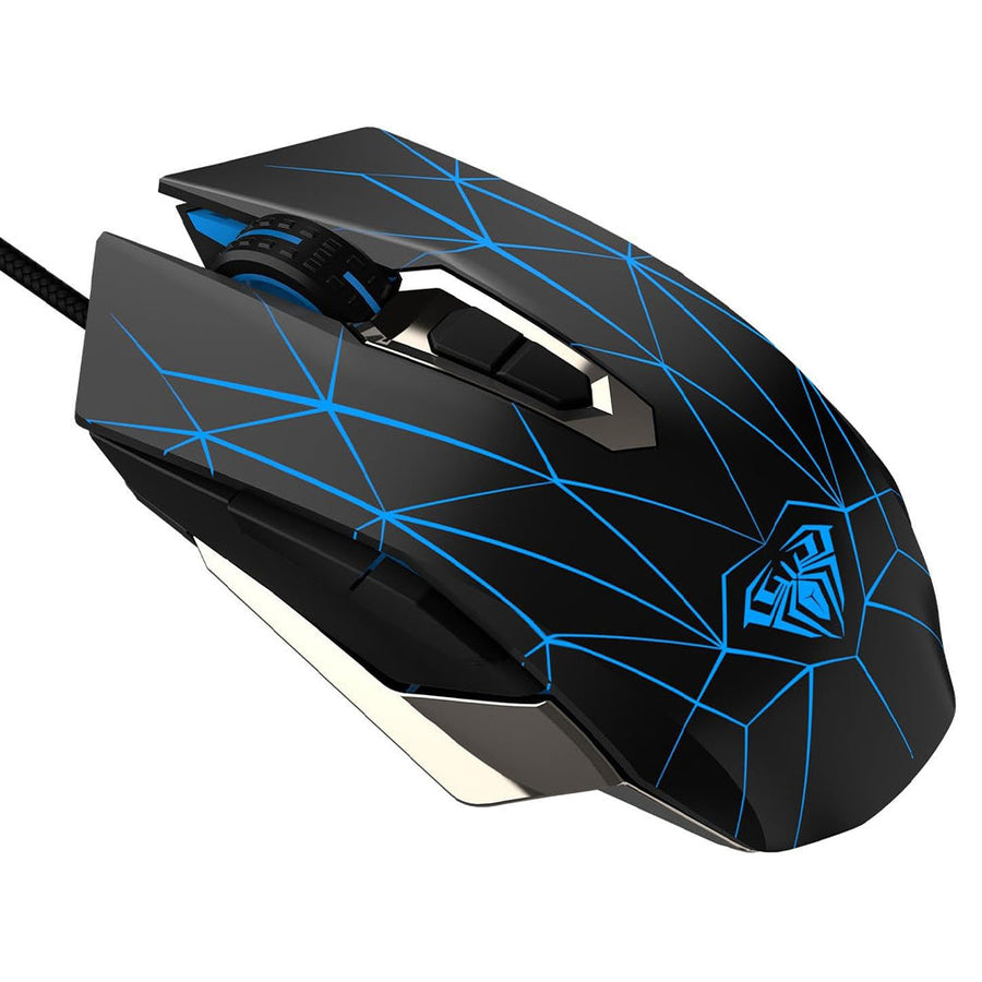 AULA S50 Wired Gaming Mouse | 800·1200·1600·2400 DPI | 7 Buttons · Macro Programmable | RGB Backlight | 125 Hz | 1.5 m B
