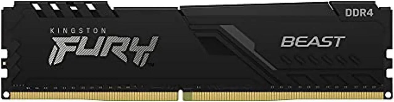 Kingston FURY Beast DDR4 8GB Single Module Black | 3600MT/s CL17-21-21 | Intel XMP 2.0 + Plug N Play | 1.35V | Low-Profile Heat Spreader | AMD Ryzen Ready | Auto-Overclocking | Non-RGB Stealth | Pair-Compatible | Single Stick from Kit