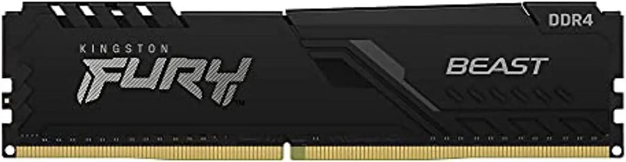 Kingston FURY Beast DDR4 8GB Single Module Black | 3600MT/s CL17-21-21 | Intel XMP 2.0 + Plug N Play | 1.35V | Low-Profile Heat Spreader | AMD Ryzen Ready | Auto-Overclocking | Non-RGB Stealth | Pair-Compatible | Single Stick from Kit